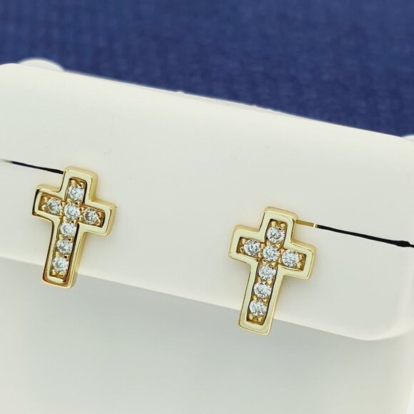 925 Sterling Silver CZ Stud Earrings for Women/Girl, US925P1206 - Picture 4 of 8